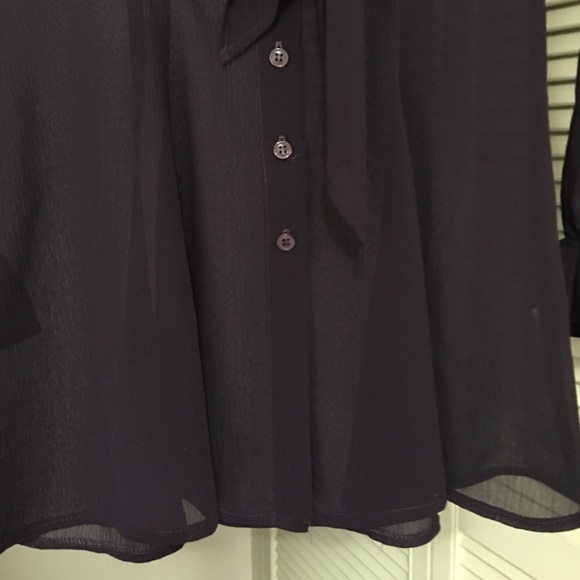 Purple Sheer Long Sleeve Fitted Top Size 10 - Picture 13 of 13